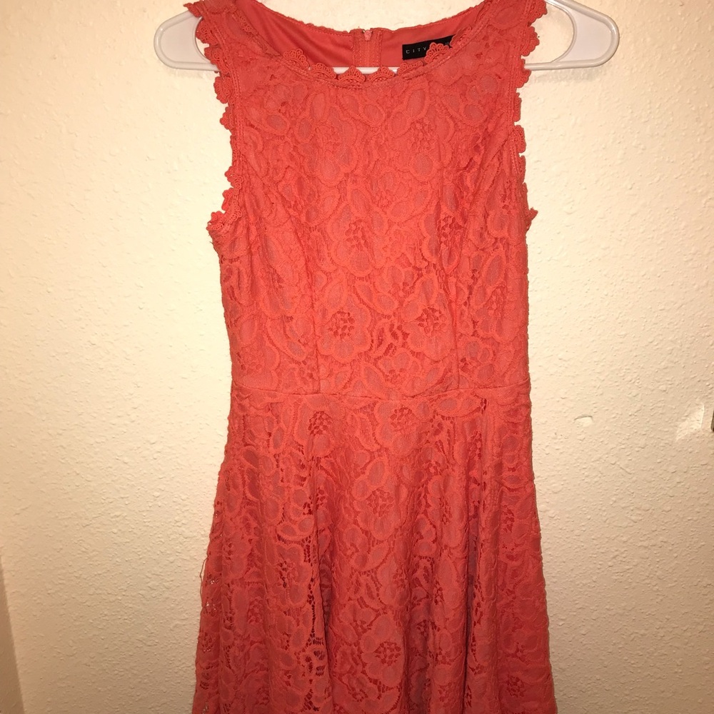 Orange, Floral, Lace, Flare Dress🧡🧡